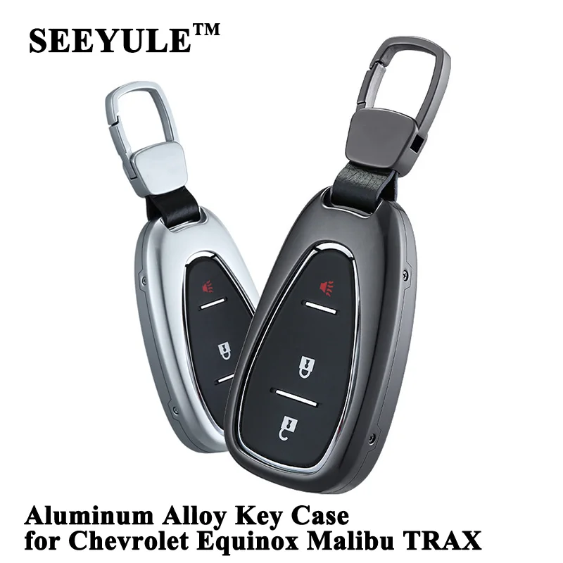

1pc SEEYULE High quality Deluxe Car Key Case Cover Aluminum Alloy Key Shell Accessories for Chevrolet Equinox Malibu TRAX