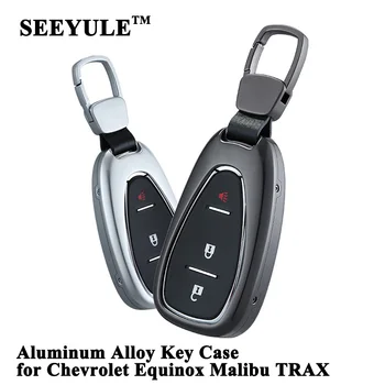 

1pc SEEYULE High quality Deluxe Car Key Case Cover Storage Bag Aluminum Alloy Key Shell for Chevrolet Equinox Malibu TRAX