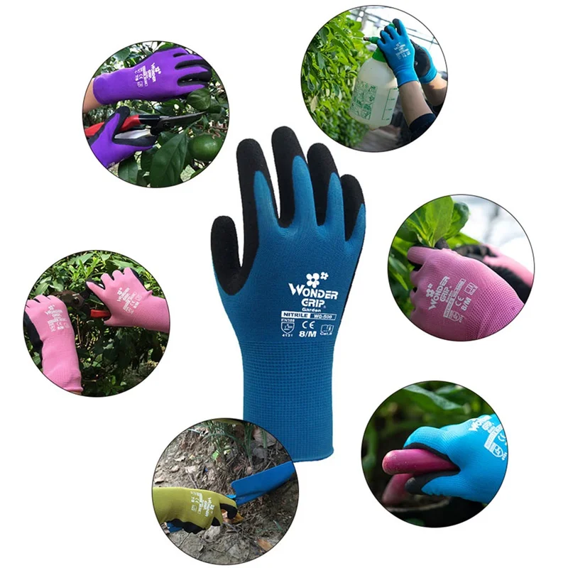6 пар Нескользящие садовые перчатки дышащие мягкие и удобные посадки Садоводство рабочие защитные рабочие перчатки