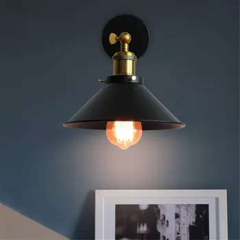 

NEW Vintage Loft LED Wall Lamp For Home Industrial Decor Retro Bathroom Lighting Iron Lampshade E27 Edison Bedroom Wall Light
