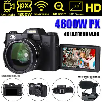 

4K Digital Camera Video Vlog Camcorder Portable Handheld 16X Digital Zoom 4800W PX HD NightvisionS Selfie Camera for YouTube
