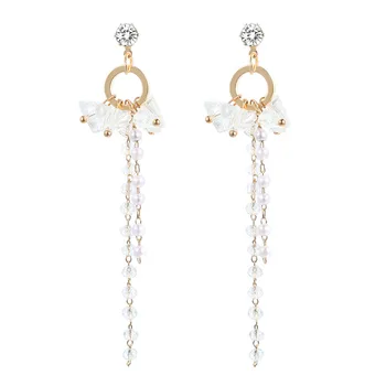 

2020 Long Tassel Pearl Earrings Contracted Atmosphere Earring Temperament Female Lovely Girl Statement Dangle Drop Fashion