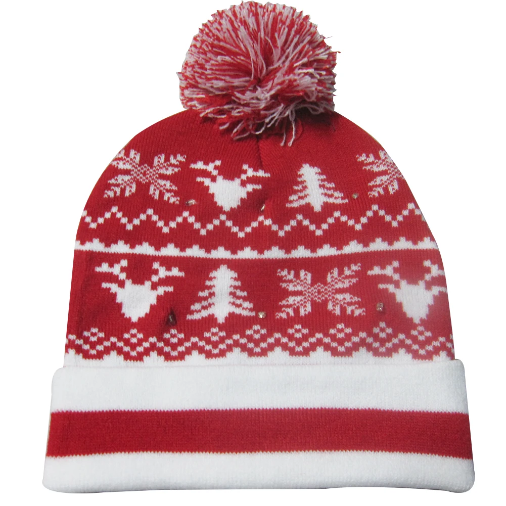 Новые рождественские шапки, светодиодный светильник, вязаная шапка, цветная шапка, Рождественский Санта и олень, снеговик, светильник, вязаная шапка для детей