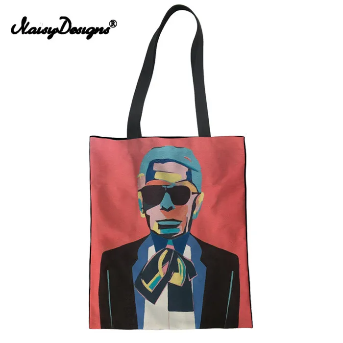 Женская Складная сумка для покупок с принтом Ecobag черная сумка Холщовая Сумка Студенческая сумка на плечо большая сумка-шопер дорожная пляжная сумка Bolsa De Lona - Цвет: Хаки