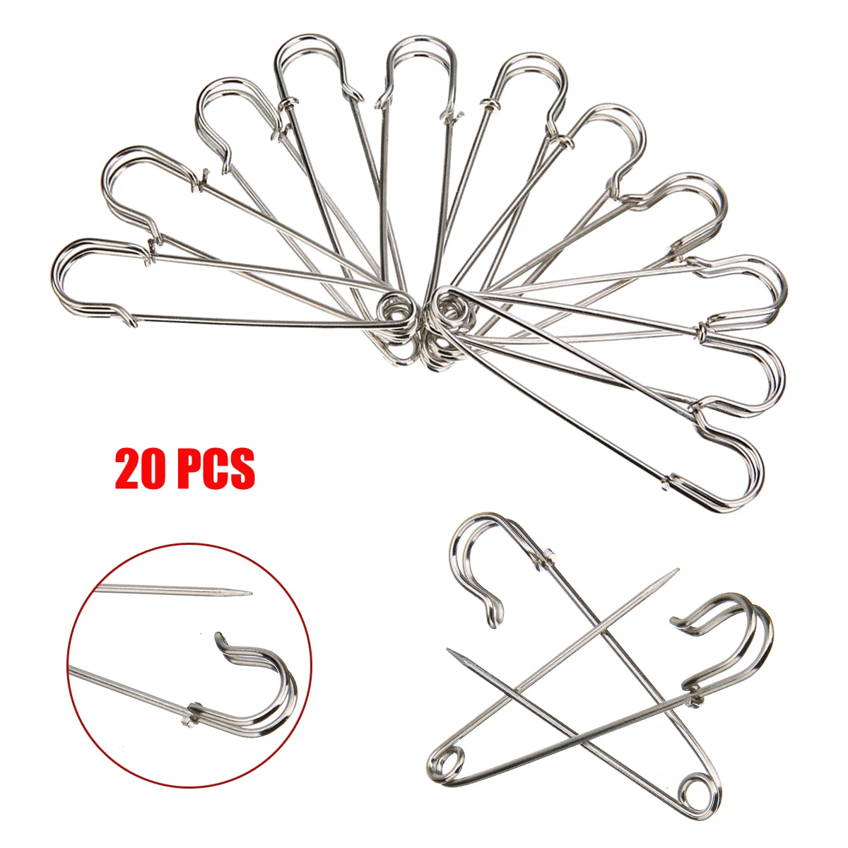

20PCS Large Heavy Duty Stainless Steel Big Safety Pin Blanket Crafting for Making Wedding Bouquet Brooch DIY Decoration