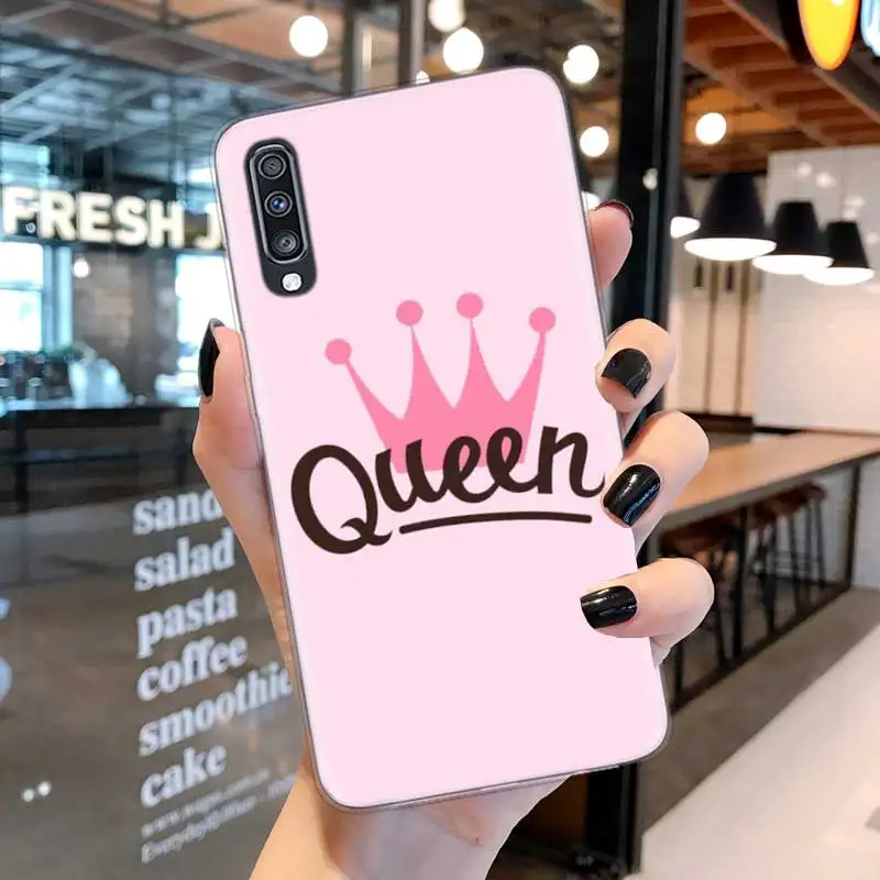Rose Gold Pink Princess Queen Case For Samsung A51 A71 A52 A72 4G 5G Case Cover For Galaxy A11 A12 A21S A22 A32 A42 Phone Coque