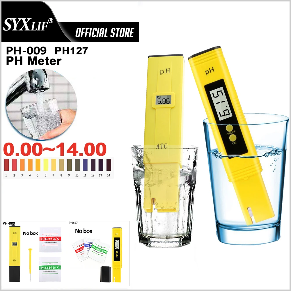 SYXLIF ATC/PH Water Tester Digital 0-14 PH Level Meter ATC Portable Pen Ph Measure Test | Инструменты