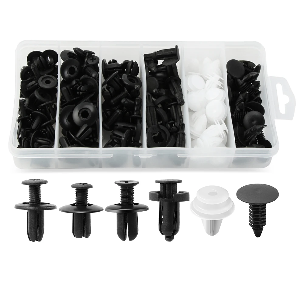 Auto Fastener Clips Rivet 100Pcs 6 Sizes for ford focus kuga fusion fiesta mondeo ranger mk2 mk3 mk4 mk7 Mustang | Автомобили и