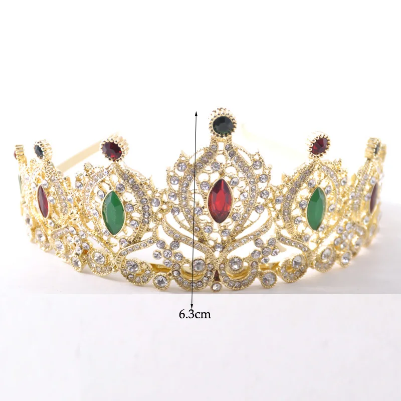 Блестящая корона принцессы в золотом арабском королевском Тиара для женщин, модные свадебные головные уборы