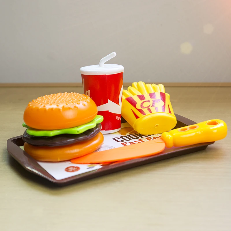 Резка моделирование еда игрушка ролевые игры гамбургер Кола Кухня Мини пластик картофель фри день рождения для детей подарок