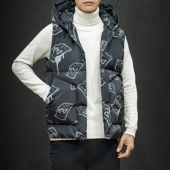 

Men Winter Jackets Vests Sleeveless Jackets High Quality Men Fashion Slim Fit Winter vests Hooded Casual Men Winter Vest Jackets