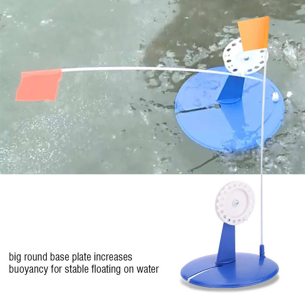 Winter Ice Fishing Flag Marker Fishing Rod Tip Up Compact Metal Pole