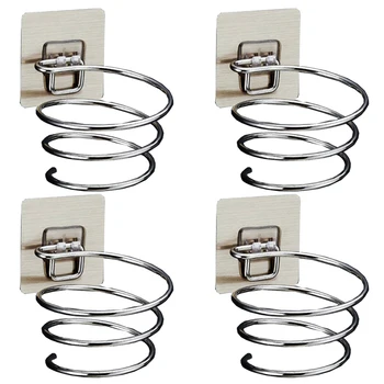 

4 Pcs Stainless Steel Hair Dryer Rack Hair Dryer Rack Stand Shelf Bathroom Accessories Holder for Hairdryer Racks