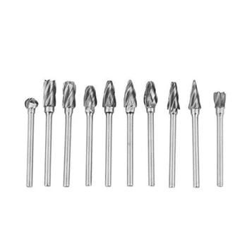 

10pcs Carbide Rotary Burr Tool Set Tungsten Steel Grinding Head Drill