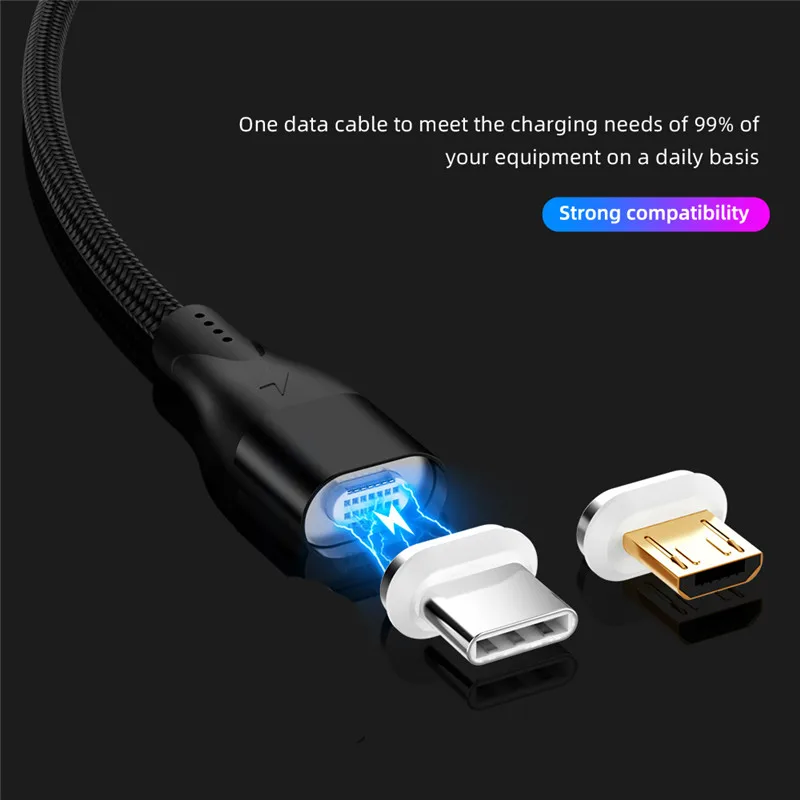 3а Быстрая зарядка Магнитная Адсорбция type C USB кабель Micro USB быстрое зарядное устройство type-C кабель для huawei mate 30 Pro Xiaomi samsung