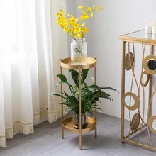 Metall Ende Tische 2 Schicht Einfache Nachttisch Sofa Seite Tisch Kleine Blume Stehen Kaffee Ecke Tisch Wohnzimmer Möbel