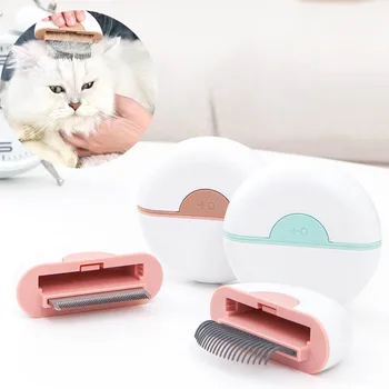 

Pet Hair Grooming Hair Removal Brush Pet Comb Rake for Cats Dogs Push Hair Pet Comb 2 in 1 massage Pet accessories