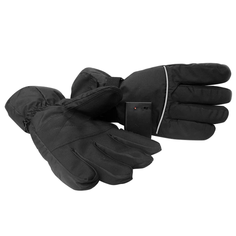 Motorcycle Electric Heated Gloves Winter Warm Thermal Ski Snowboarding Gloves Black