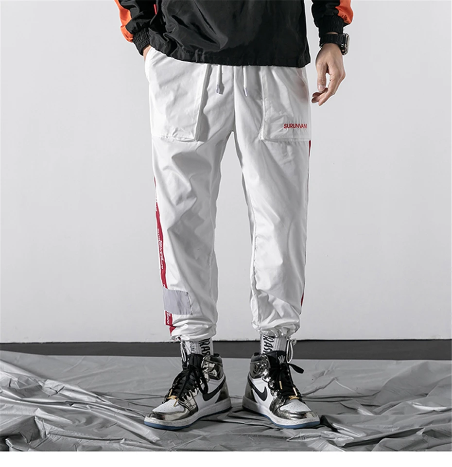 Розовый Jogger мужские уличные спортивные штаны тонкие шаровары хип хоп мужские спортивные штаны повседневные мужские большие размеры 5XL HZ196