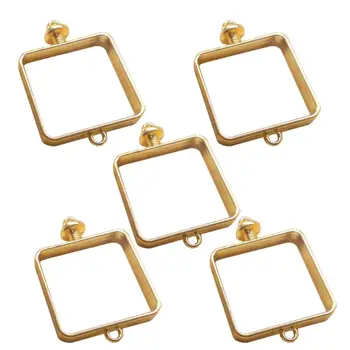 

5Pcs Sqaure Pressed Flower Frame Open Bezel Pendants Resin Mold Jewelry Findings