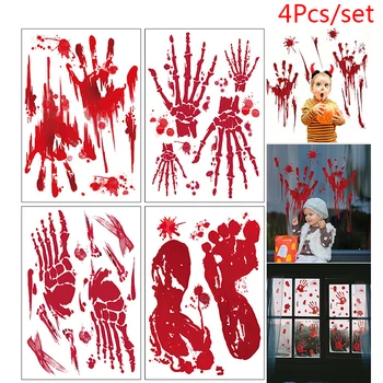 

4PCS/Set Halloween Temporary Tattoos Vampire Blood Scar Tattoo Sticker Cosplay Halloween Makeup Body Art