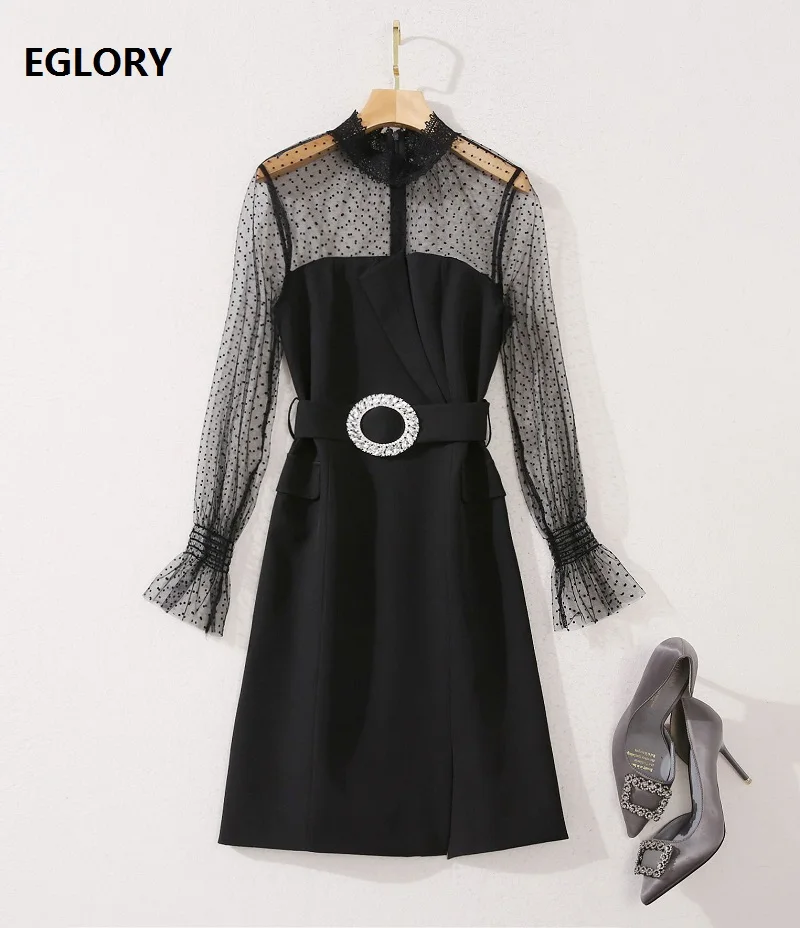 

Princess Women's Dress 2020 Autumn Winter Party Bodycon Dress Ladies Sexy Tulle Mesh Patchwork Long Sleeve Casual Club Dress