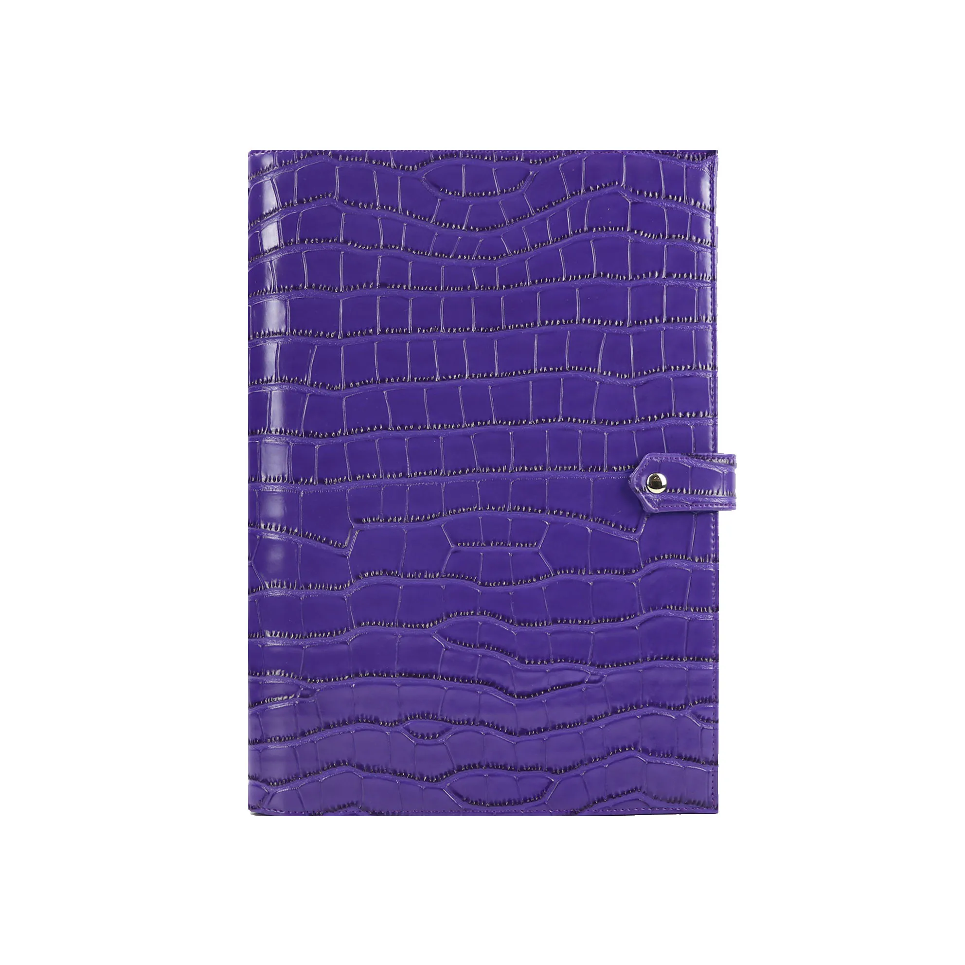 Crocodile Purple Модный деловой портфель с вышивкой страуса, папка для документов, новая вместительная сумка для ноутбука, высокое качество, Сумка для документов - Цвет: Crocodile Purple