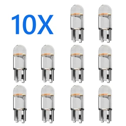 10x cob vidro w5w led t10 mais novo carro luz 6000k branco auto automóveis placa de licença lâmpada cúpula ler tronco drl bulbo estilo 12v