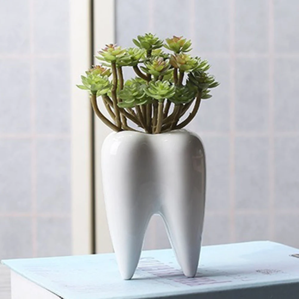 Креативный милый цветочный горшок в форме зуба, керамический суккулентный держатель для растений, сделай сам, цветочные горшки для растений, украшение дома