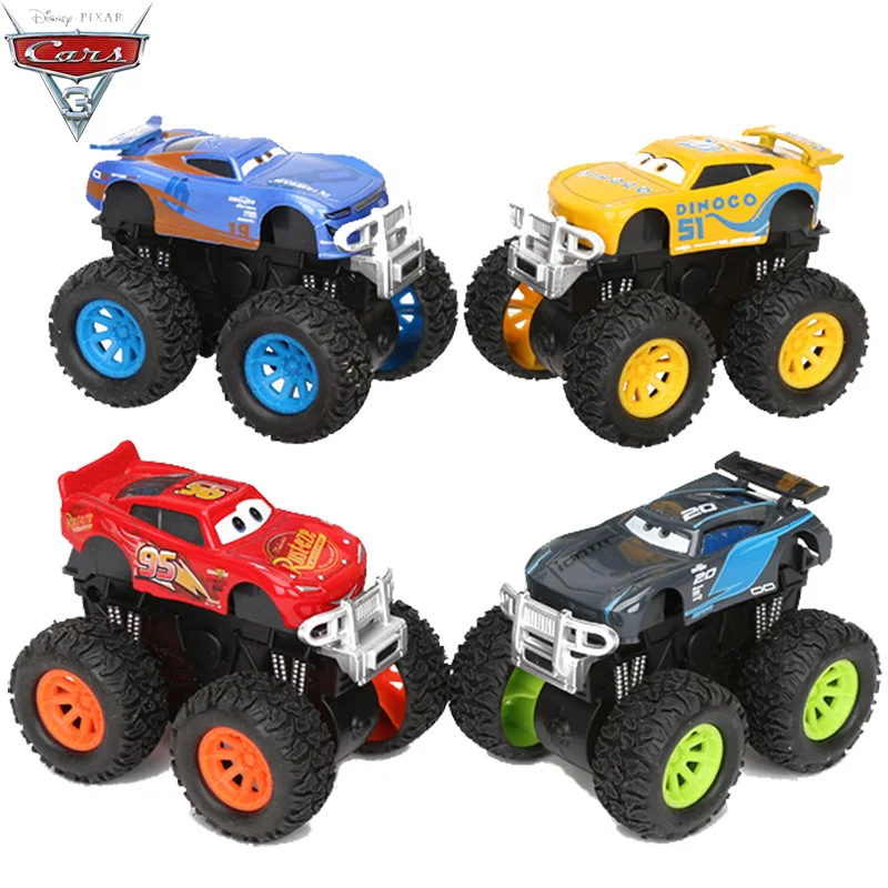 PLUSPOINT McQueen Monster Truck Car Toy Friction Powered 4x4 Mini Rock Crawler Off Road Set Of ...