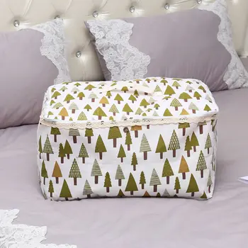

Foldable Home Quilt Clothes Storage Bag Cotton Linen Closet Organizer Box Large Clothes Pillow Blanket Zipper Organizer Pouches