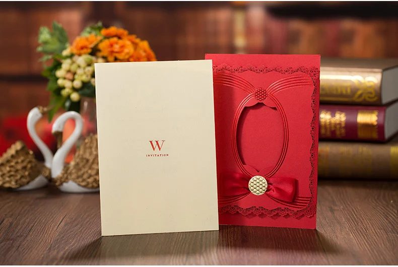  50pcs/lot High Quality Wedding Invitations Cards 120*180mm Pocket & Insert Text Paper & Envelope  P - 4.00052E+12
