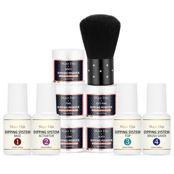 

New Hot Dipping Nail Powders Base Coat Gradient French Nail Natural Color Glitter Cure Nail Art Decorations Set