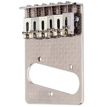 

Roller Saddle Bridge Tailpiece Replacement for 6 String Electric Guitar, Silver