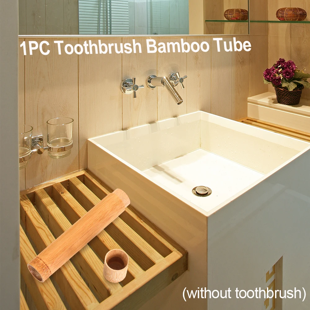 1PC Natural Bamboo Tube Eco-Friendly Toothbrush Case 21cm for Adult Health Oral Hygiene Travel Portable Toothbrush Holder 3