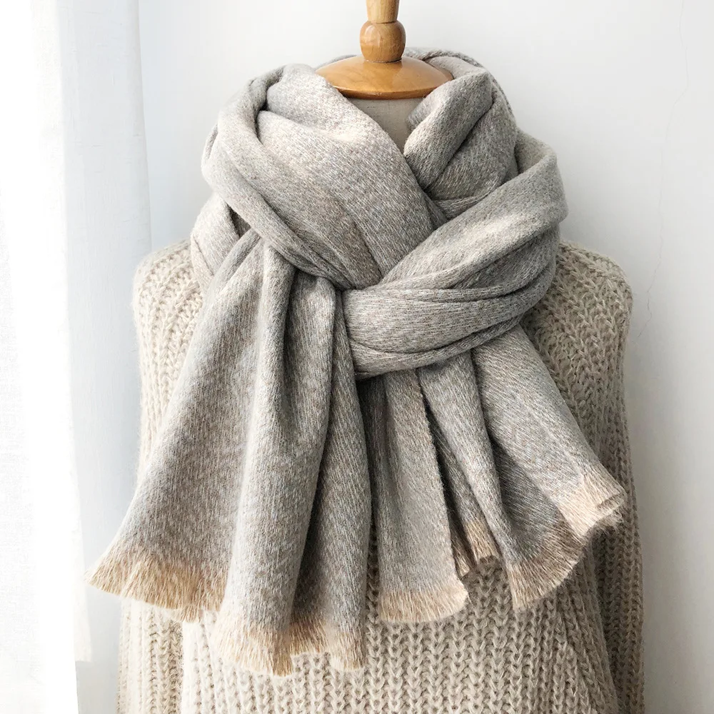 Зимний шарф, высокое качество, плед, кашемир, шерсть, длинные шали и палантины, теплый осенний плотный теплый шарф - Цвет: color 4