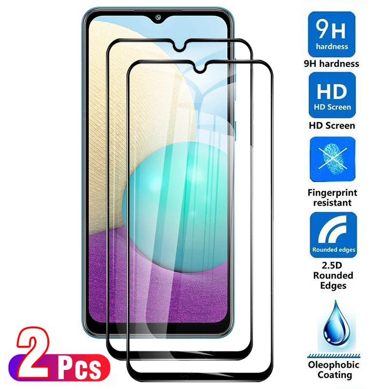 2 шт. Полное защитное закаленное стекло для Samsung Galaxy A02 A03s M02 M02s протектор экрана на