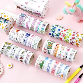 

Washi Tape Set Paper Add Salt Series Stationery Scrapbooking Masking Tape Flower Diary Album Decoration School Supplies