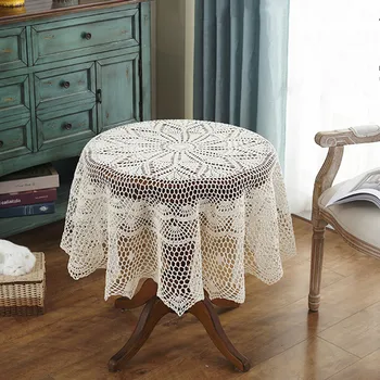 Round table cover Pastoral Crocheted Home Decorative