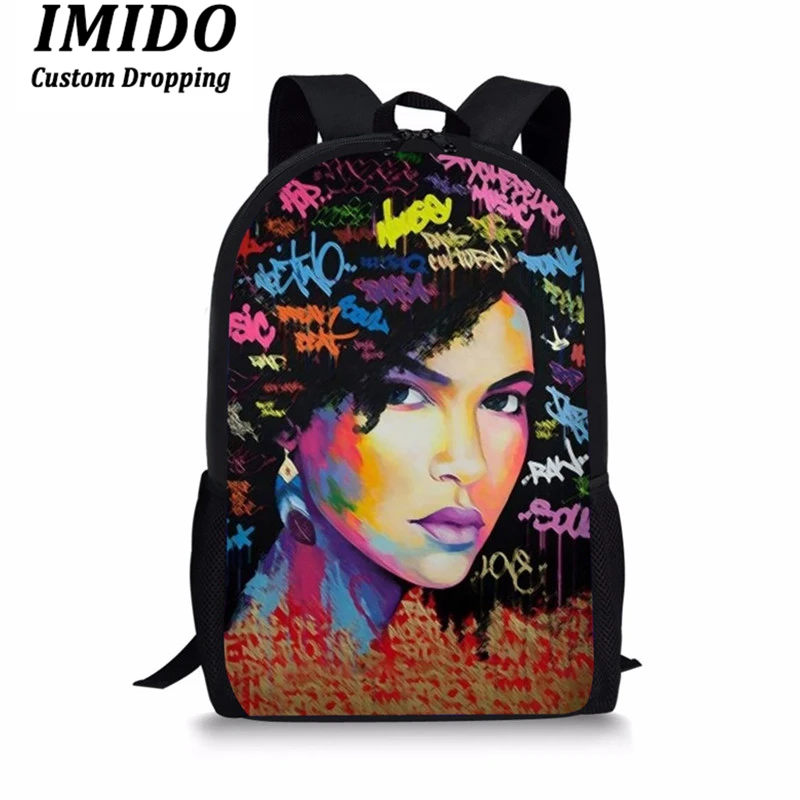 IMIDO, Kawaii, школьные сумки для девочек, абстрактное искусство, африканские, американские женские школьные сумки для начальной школы, школьные сумки, Mochila Mujer - Цвет: 6568C