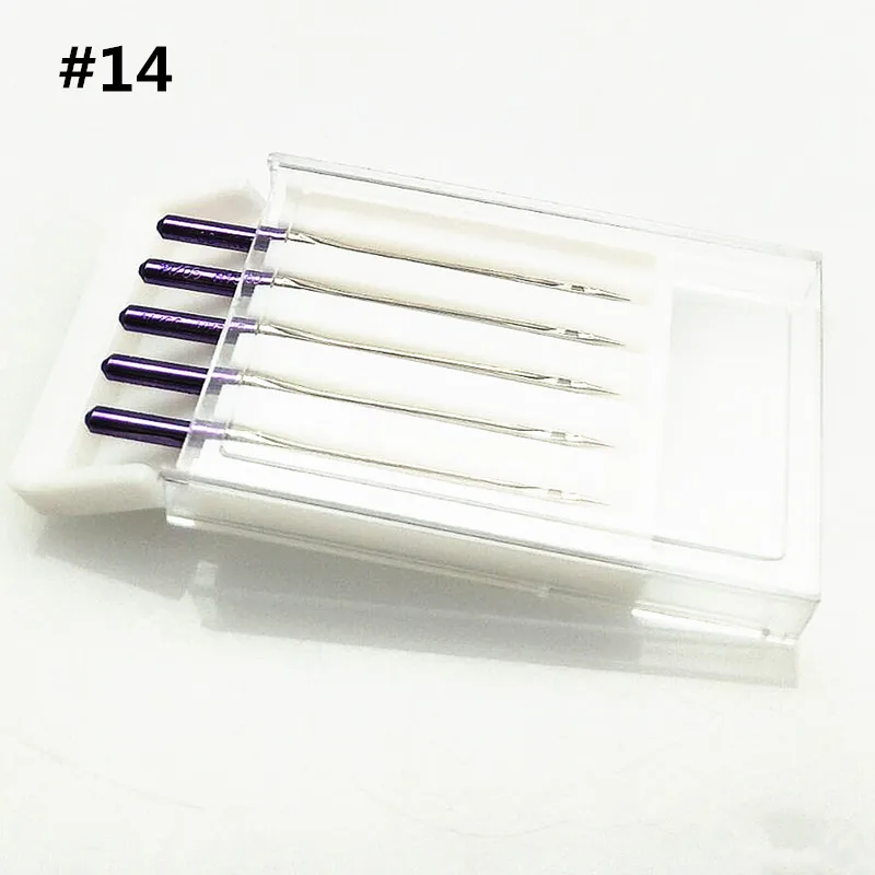 purple tip needle 1 комплект 5 шт. швейная машина Janome аксессуары синий Наконечник иглы Размер 11; фиолетовые наконечники игл 14; красные наконечники игл 14 7YJ283 - Цвет: purple tip needle