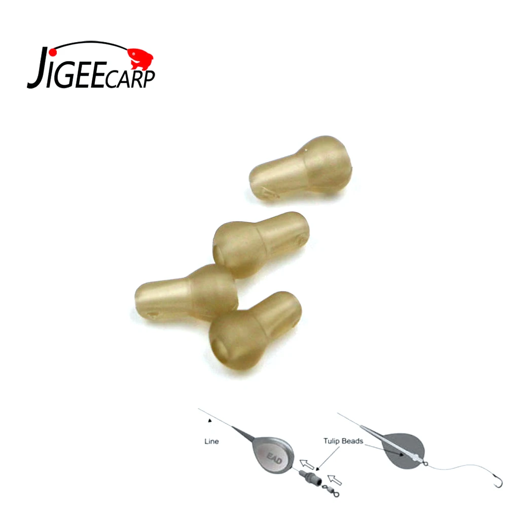 

JIGEECARP 20pcs 10mm Carp Fishing Terminal Tackle Soft Fishing Rubber Tulip Bead Run Rig Buffer Beads Helicoper Rig Accessory