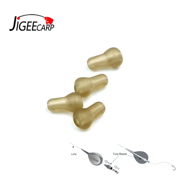 

JIGEECARP 20pcs 10mm Carp Fishing Terminal Tackle Soft Fishing Rubber Tulip Bead Run Rig Buffer Beads Helicoper Rig Accessory