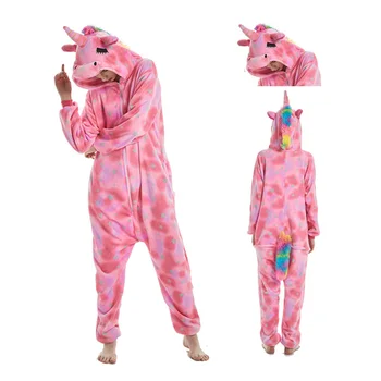 

adult unisex kigurumi pajamas unicorn women animal sleepwear nightgown warm soft blue stich nightwear pink unicorn