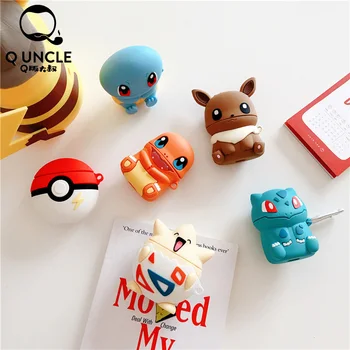 

Q UNCLE Silicone Boxes for Apple Airpods Shockproof 1/2 Generation Bluetooth Headset Universal Little Dinosaur Headphones Shell