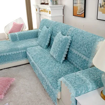 Plush sofa cushion, non-slip sofa cushion sofa cover sofa towel cover