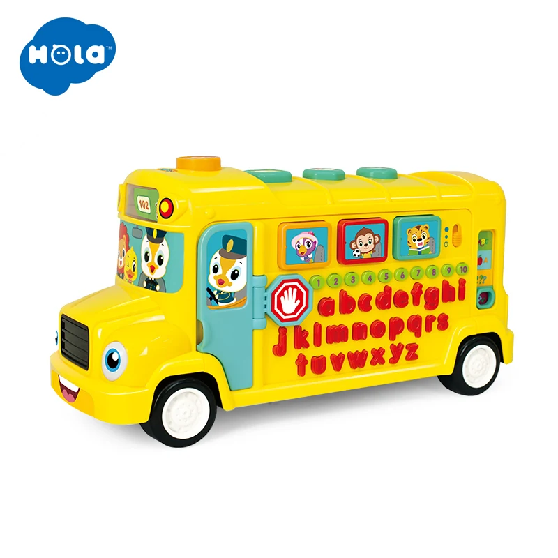 HOLA TOYS 3126 мигающие огни Музыка школьный автобус транспортных средств детские игрушки электрическая машинка игрушки для детей Подарки