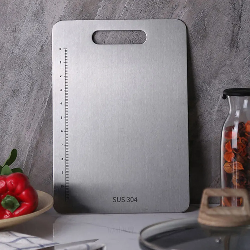 

304 Stainless Steel Chopping Board with Scale Anti-rust Antibacterial Durable Cutting Boards SLC88