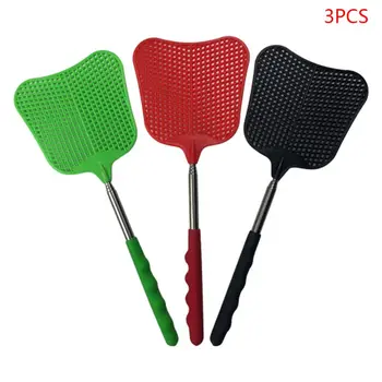 

3pcs Plantain Shape Extendable Fly Prevent Mosquito Insect Killer Pest Control with Stainless Steel Handle