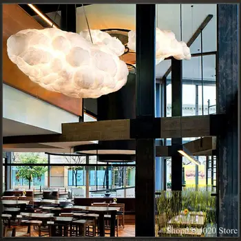 

Modern Clouds Pendant Light Floating Hanging Light White Silk Cotton Soft Hanglamp Loft Decor Indoor Lighting Lustre Suspension